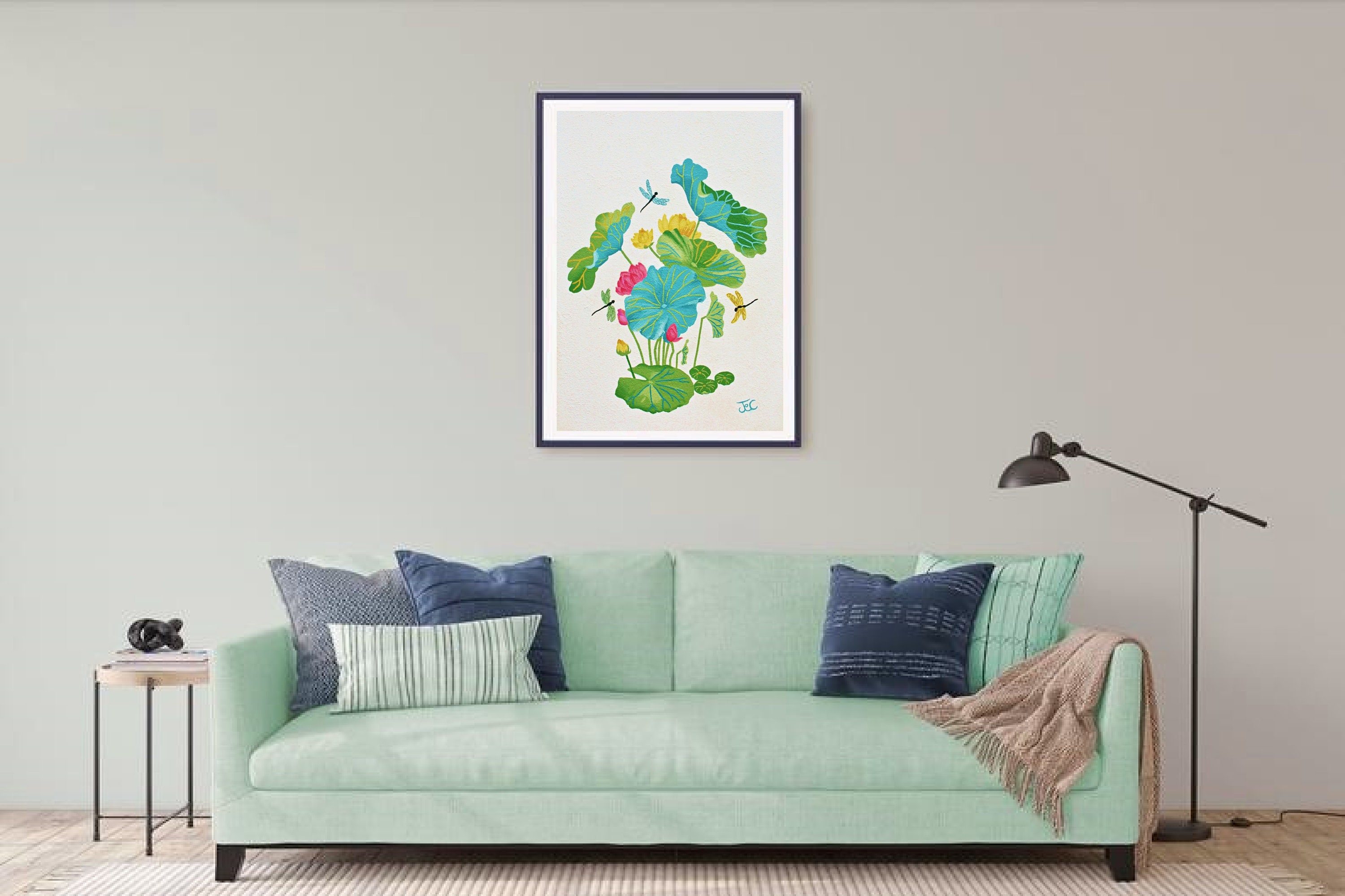 Lotus Art Print Water Lily Pad Lily Print Lotus Flower - Etsy