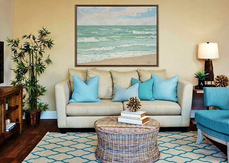 Seaside Painting Beach Themed Decor Virginia Beach Art Etsy
