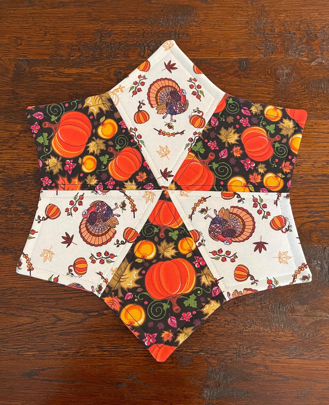 Thanksgiving Turkeys and Pumpkins Quilted Table Topper/candle Mat - Etsy