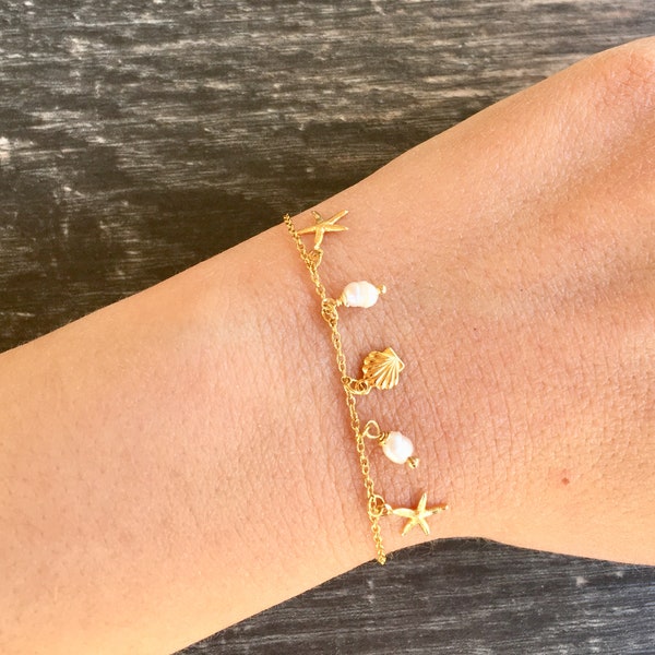 Starfish shell bracelet