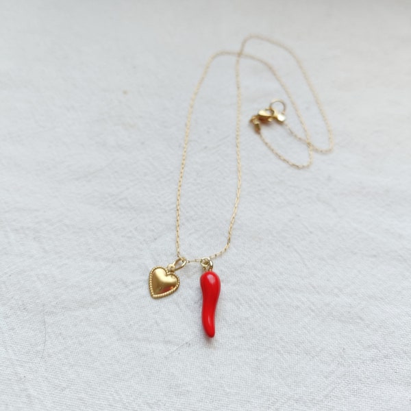 Collier piment et coeur