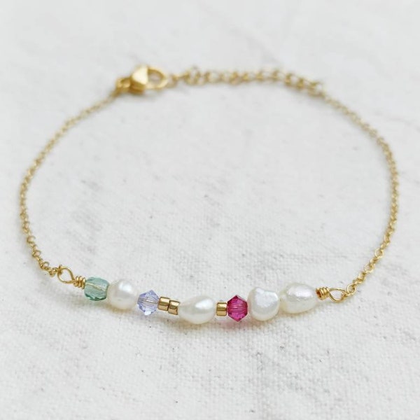 Bracelet petites perles de nacre / acier inoxydable