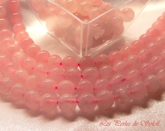 40 Perles gemme quartz  naturel rose  6mm,8mm.