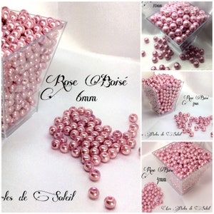 WOODY PINK pearly glass beads 4mm, 6mm, 8mm and 10mm