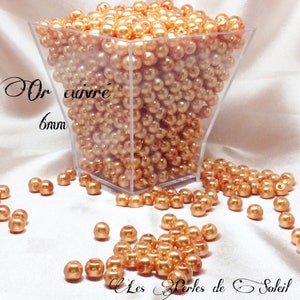 COPPER GOLD pearly glass beads 4mm, 6mm, 8mm and 10mm image 3