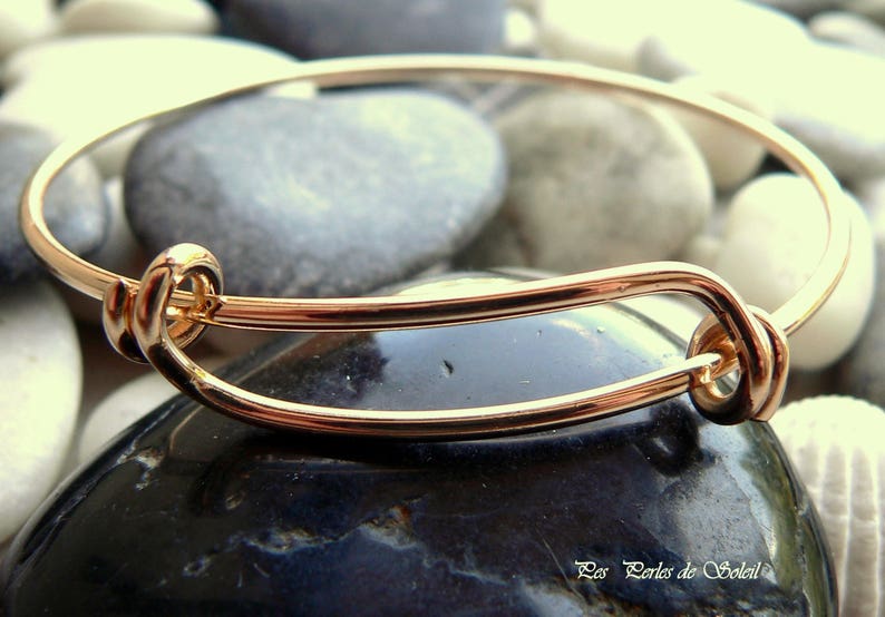 2 bracelet jonc bangles extensible fil en métal argenté ou doré Ø 60cm image 3
