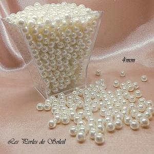 Perles nacrées BLANCHE en verre 4mm, 6mm, 8mm, 10mm, 12mm image 3