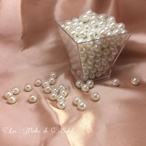 WHITE pearly glass beads 4mm, 6mm, 8mm, 10mm, 12mm image 8