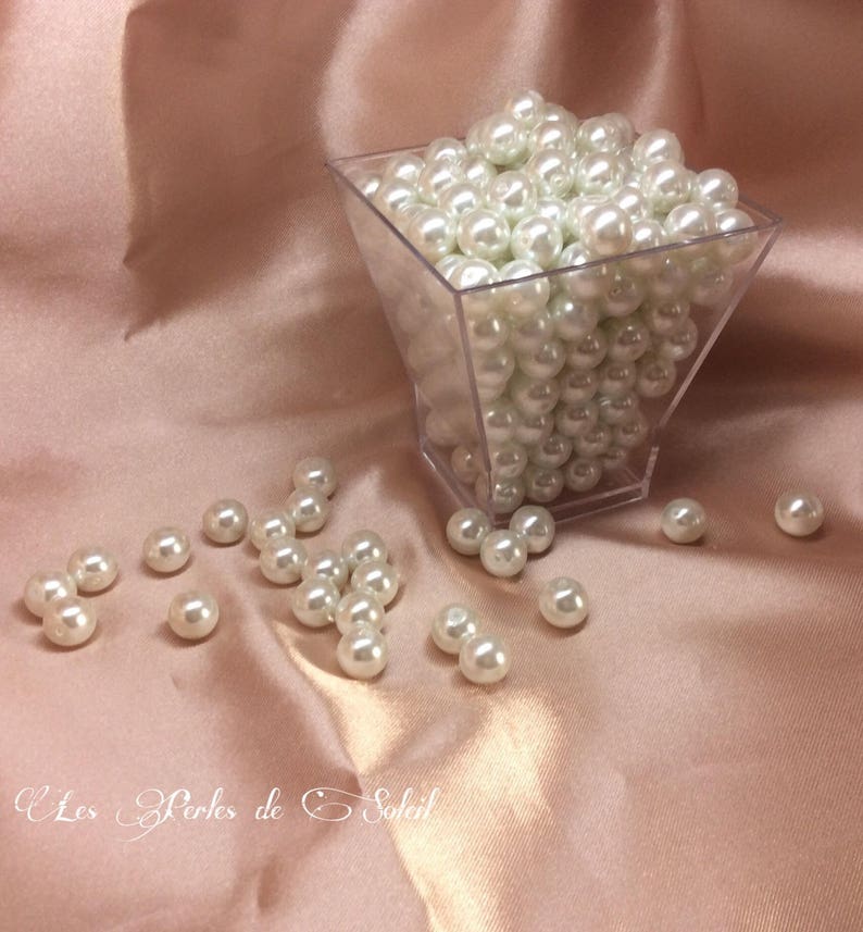 WHITE pearly glass beads 4mm, 6mm, 8mm, 10mm, 12mm image 8
