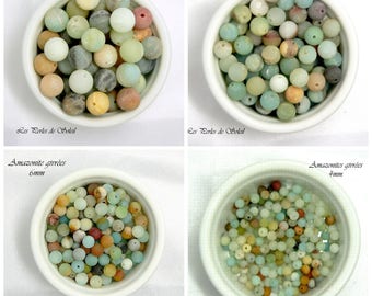 AMAZONITE GIVREES beads natural genuine 4mm, 6mm, 8mm, 10mm