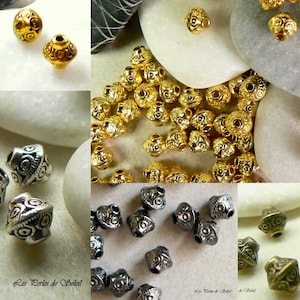 25 metal spinning top beads in choice of color 7x6mm