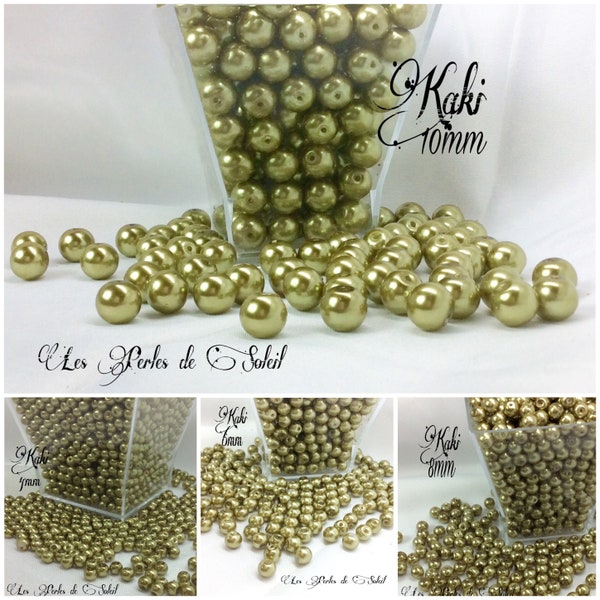 KAKI pearly glass beads 4mm, 6mm, 8mm and 10mm