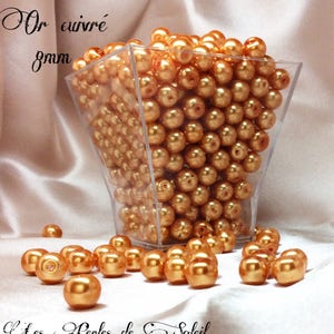Perles nacrées OR CUIVRÉ en verre 4mm, 6mm, 8mm et 10mm image 2