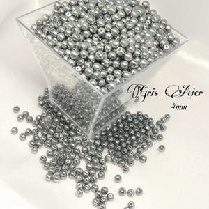 STEEL GRAY pearly glass beads 4mm, 6mm, 8mm, 4mm