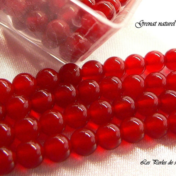 Perles gemme agate rouge grenat naturel   Grade AAAAA 6mm,8mm.