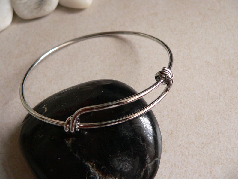 2 bracelet jonc bangles extensible fil en métal argenté ou doré Ø 60cm image 5