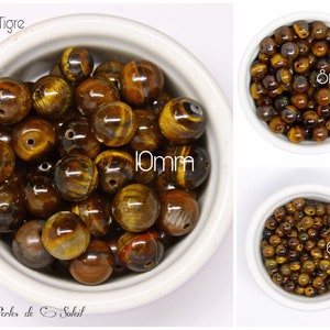 Genuine natural TIGER EYE beads 6mm, 8mm, 10mm