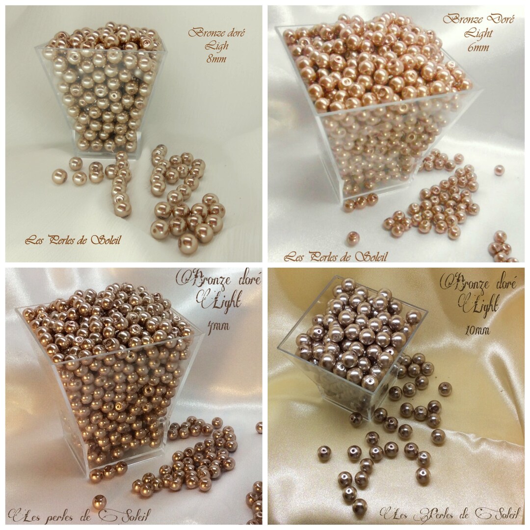 Perles Nacre Palets 10mm - Marron Bronze Doré - Lot De 20