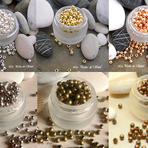 50 perles intercalaires 4mm en metal   -  7 couleurs au choix *** NOUVEAU*** GUNMETAL