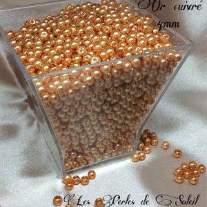 COPPER GOLD pearly glass beads 4mm, 6mm, 8mm and 10mm image 4