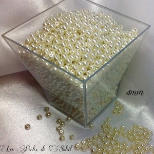 IVORY pearly glass beads 4mm, 6mm, 8mm, 10mm, 12mm 4mm