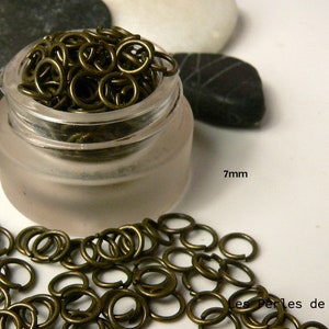 100 anneaux ouverts en metal de couleur bronze 7mm epais.10 image 3