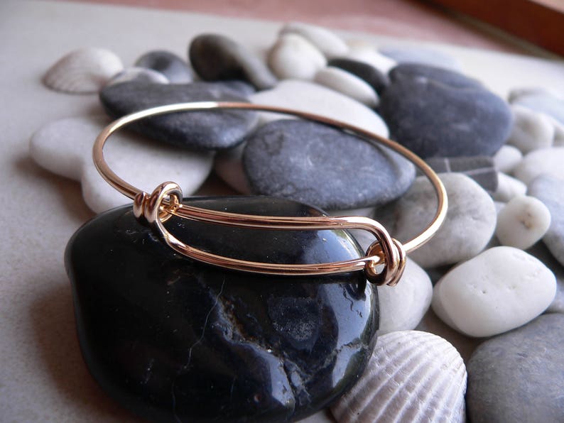 2 bracelet jonc bangles extensible fil en métal argenté ou doré Ø 60cm image 4