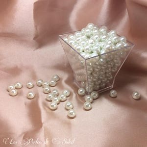 WHITE pearly glass beads 4mm, 6mm, 8mm, 10mm, 12mm image 7