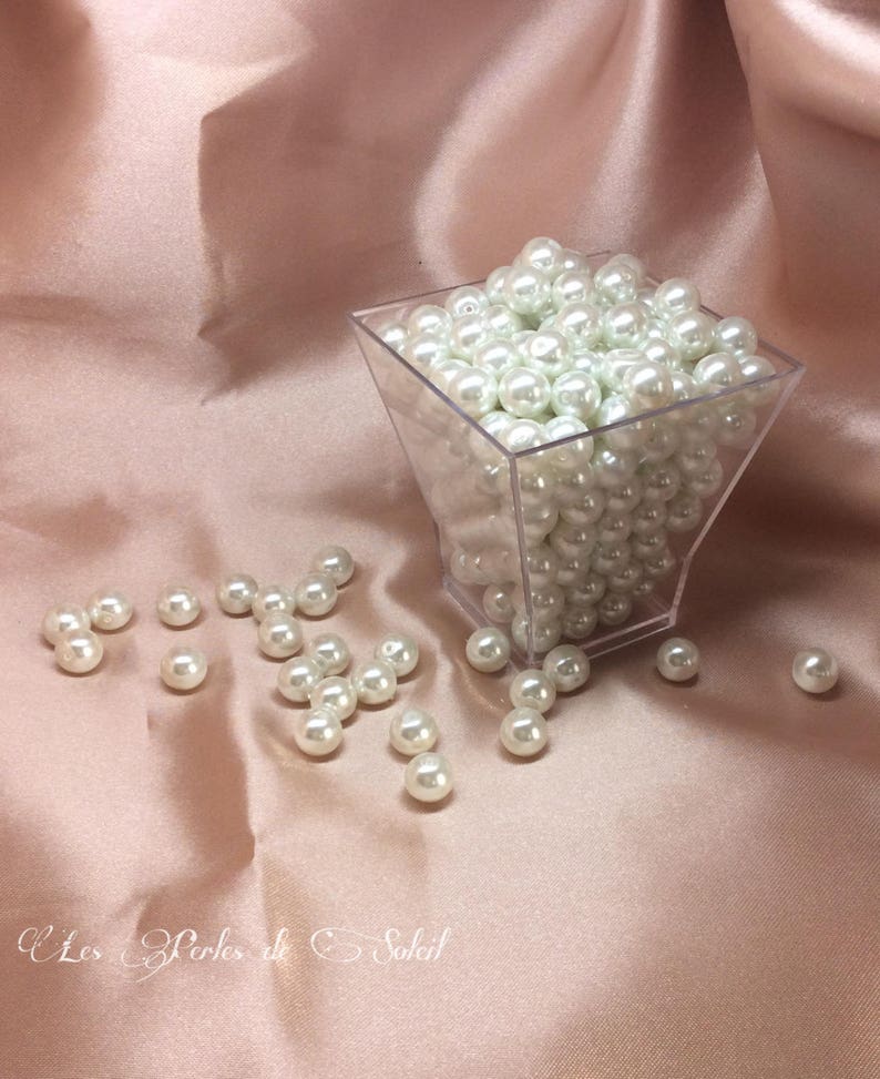 Perles nacrées BLANCHE en verre 4mm, 6mm, 8mm, 10mm, 12mm image 7