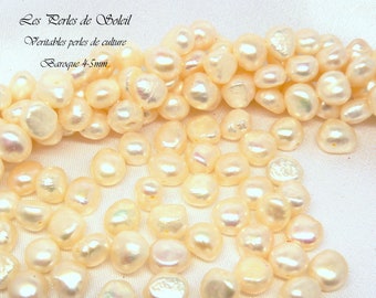 4-5mm genuine white baroque freshwater pearl cultured pearls