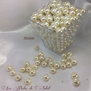Perles nacrées IVOIRE en verre 4mm, 6mm, 8mm, 10mm, 12mm image 6