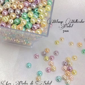 Perles nacrées MÉLANGE MULTICOLOR PASTEL en verre 4mm, 6mm, 8mm, 10mm image 4