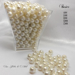 IVORY pearly glass beads 4mm, 6mm, 8mm, 10mm, 12mm