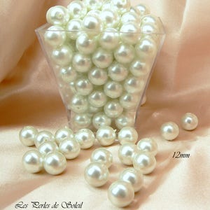 Perles nacrées BLANCHE en verre 4mm, 6mm, 8mm, 10mm, 12mm image 9