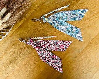 Personalized key ring - Liberty fabric - nanny gift