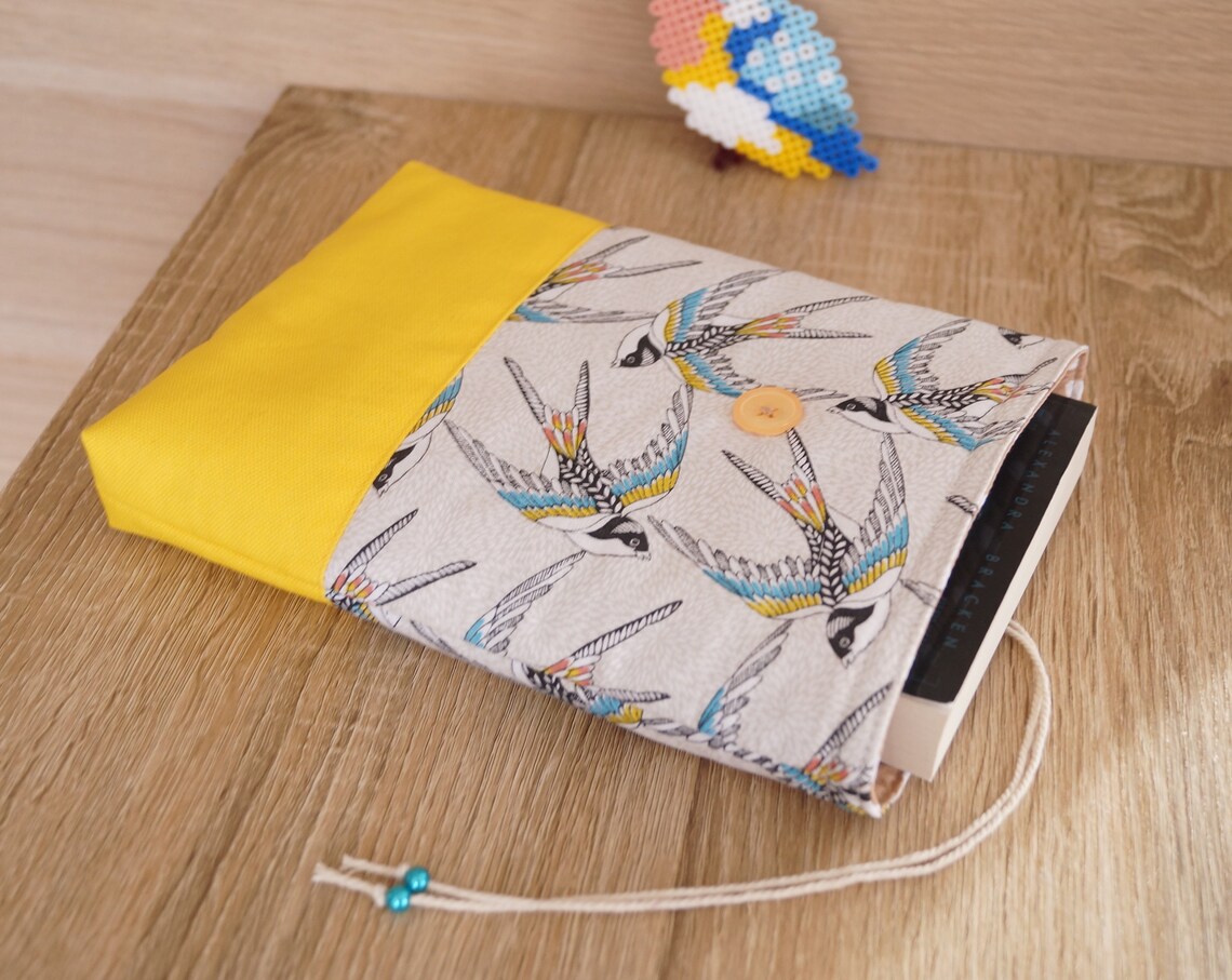Pochette livre de poche protège livre tissu hirondelle Etsy