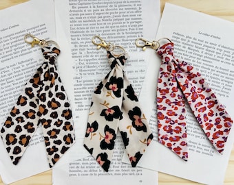 Handbag charm - scarf keychain - leopard print