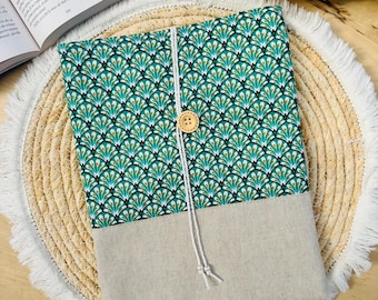 Protective cover for paperback and hardcover books in padded fabric - reader gift
