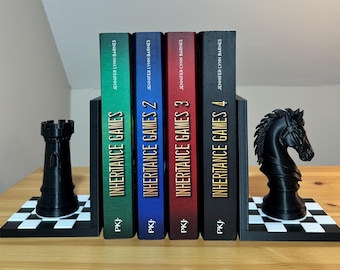 3D Printed Chess Set Bookends – Decoration – Book Holder for Library