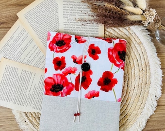 Pochette livre - booksleeve - fête des mères - coquelicots