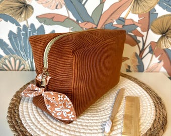 Large velvet toiletry bag – gift idea for women – travel