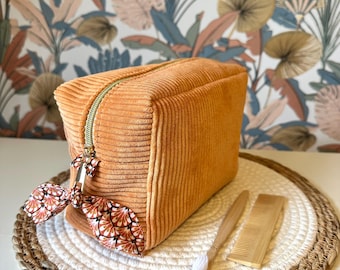 Large velvet toiletry bag – gift idea for women – travel