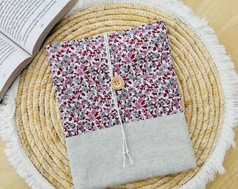 Padded fabric book cover for paperback or hardcover books - Liberty print