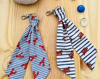 Scarf key ring - sea - Brittany