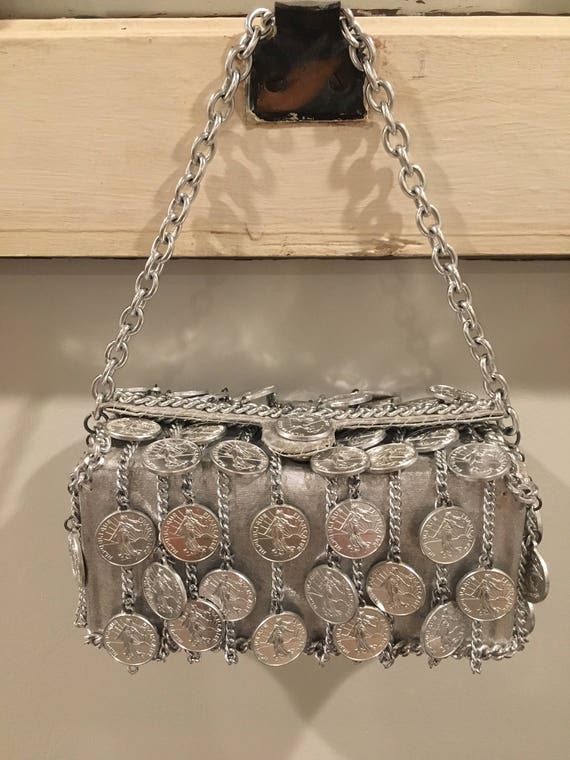 Walborg I. Magnin Silver Coin/Chain Handbag