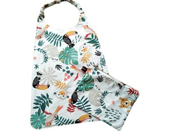 Servilleta elástica para almuerzo con bolsillo personalizado / Babero preescolar grande
