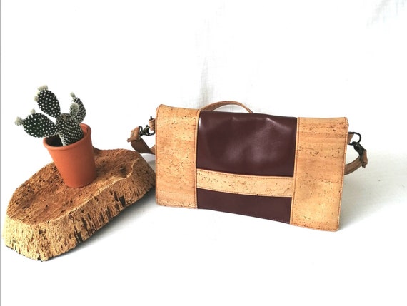 Sac main en li ge et cuir de cactus Desserto sac main en cuir