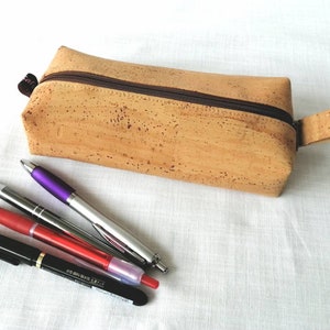 Cork school pencil case, cork office pencil case, cork pencil case, tote bag, vegetable leather