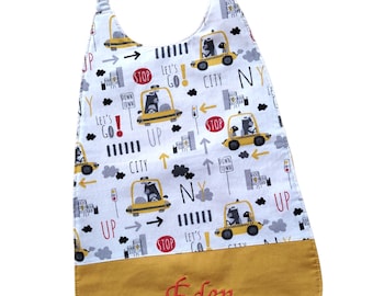 Babero elástico personalizable para almuerzos escolares, servilletas elásticas para guardería