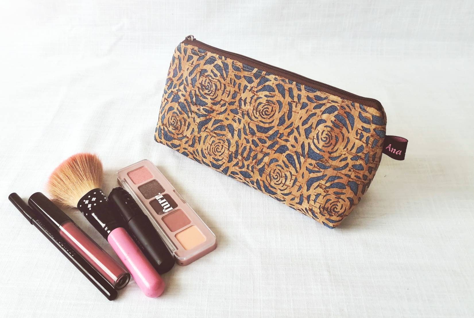 Trousse d'écolier en Liège, Trousse de Bureau Liège, Trousse Fourre-Tout, Cuir Végétal, Pochette Maq